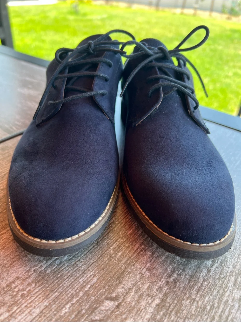 H&M Men's Blue Faux Suede Derby Shoes Oxfords Size 9 (EUR 42) NWOT